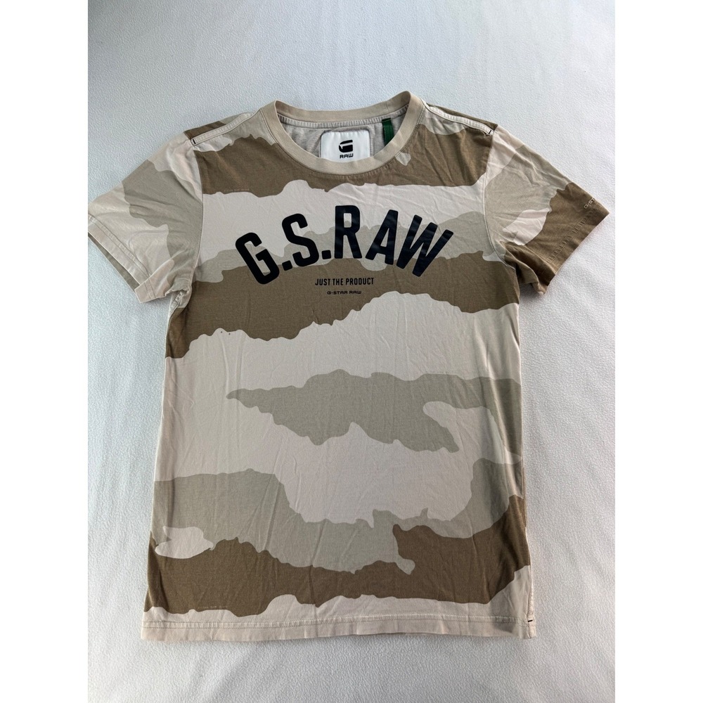G Star Raw Men's Camouflage Graphic T‎ Shirt Size Small Short Sleeve Crew Neck